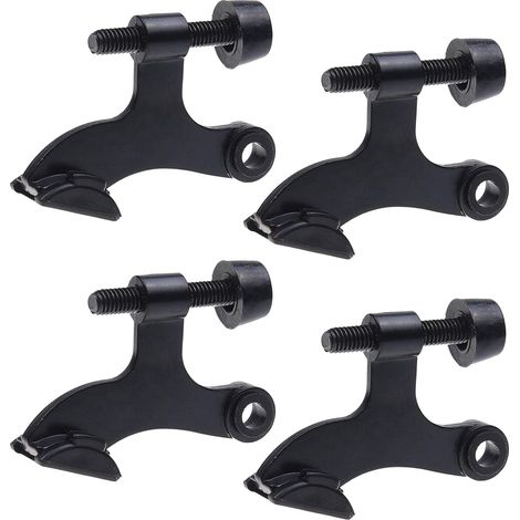 4x Butées de porte à axe de charnière noires - Avec embouts de protection pour pare-chocs - Facile à installer - Empêche les dommages aux murs et aux portes - Robuste et réglable (1/5)