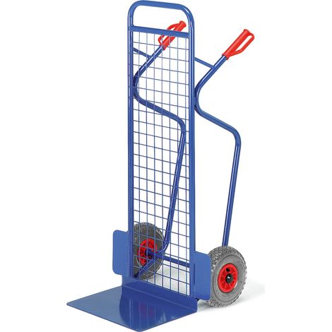 Rollcart Große Gitter-Stapelkarre aus Stahlrohr 250kg Tragkraft Luft