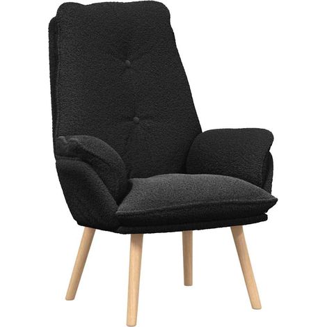 Fauteuil de Salon，Chaise，Fauteuil relaxant Noir 69 x 74 x 93 cm tissu CFW718361 (1/5)