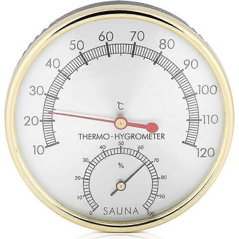Thermomètre pour sauna, hygromètre-hygromètre à cadran métallique pour sauna (1/5)