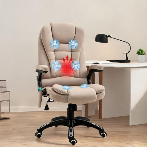 Chaise de bureau beige en polyester 67 x 74 x 116 cm (1/5)