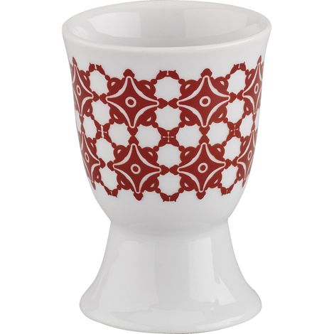 Huevera Cilio Amici, de porcelana, diámetro 5 x 7 cm, azulejos rojos. (1/2)