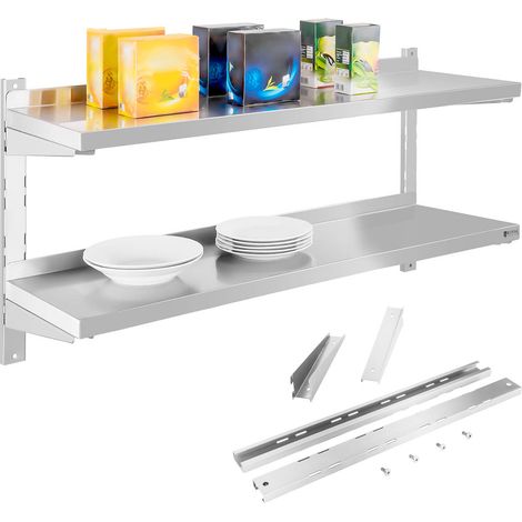 Estante de pared doble de acero, ajustable, 120 cm (1/5)