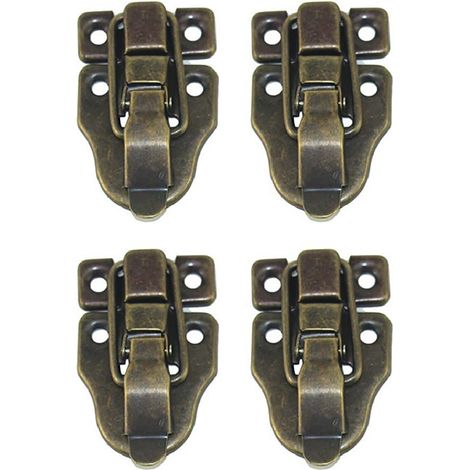 Lot de 4 loquets à bascule pour boîte à outils, valise, avec vis de montage, bronze (1/5)