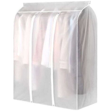 1 grand sac à vêtements semi-transparent de grande capacité, 50 x 100 x 90 cm, résistant à la poussière et à l'humidité. (1/5)