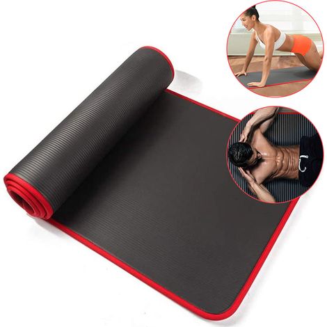 Tapis de yoga, tapis de yoga TPE, tapis d'exercice, tapis d'exercice, tapis de fitness, antidérapant, tapis d'exercice pour caoutchouc naturel, yoga, pilates, fitness avec serviette de yoga et sac de 
