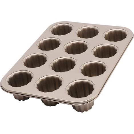 Moule à gâteau mousse antiadhésif en acier au carbone à 12 étages pour pâtisseries, cupcakes et muffins - 8 pièces (1/5)