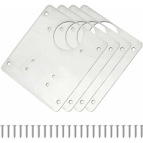 Green Mobility-Charnière pour meuble,4 pièces Plaques de Réparation de Charnière d'armoire Support pour Réparer les Charnières D'armoire de Chambre à Couch Outil De Montage D'armoire (1/5)