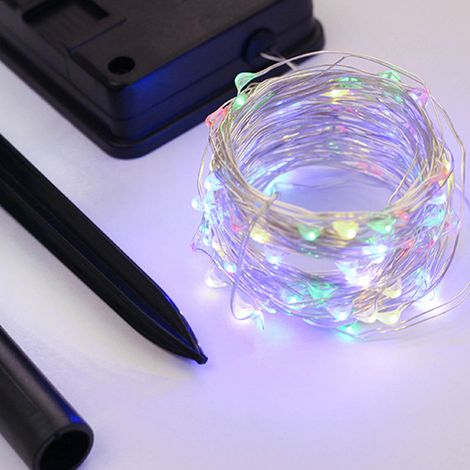 Guirlande lumineuse solaire pour décoration extérieure, mariage, fête, 10 mètres, 100 LED, étanche, idéale pour jardin, terrasse. (1/5)
