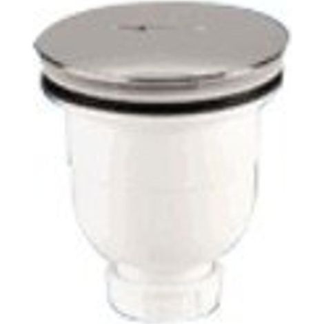 GO by Van Marcke Bonde de vidage douche avec siphon pour receveur avec trou 90mm et raccord avec tuyau vidage 40mm ABS couverture chrome sortie (1/2)