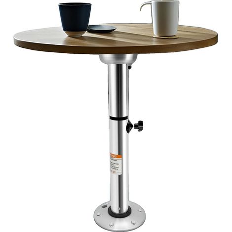 Mesa auxiliar con patas, altura regulable, diseño ligero de aluminio, color plata. (1/2)