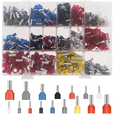 &1200pcs Electrical Crimp Bits Terminal Kit for Eminator Ferrule Double Crimp Electrical Terminal Double Input Terminal& (1/5)