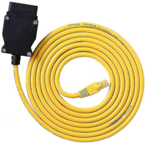 Câble RJ45 ENET OBD2 de 3 m (9,84 pi) pour le codage des séries F. Compatibilité avec les outils ESYS, ICOM, ISTA, Bootmod3 et Bimmercode. (1/5)