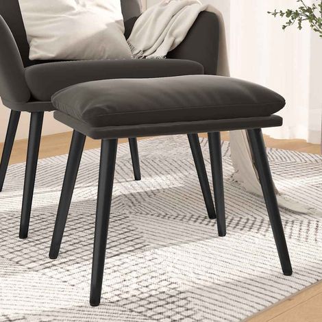 vidaXL Repose-pied Gris foncé 45x29,5x35 cm Velours (1/5)