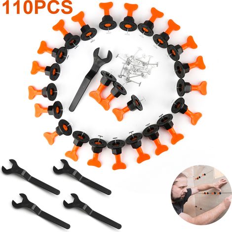 Wolketon Kit De Sistema De Nivelación De Baldosas. 110Pz Espaciadores De Niveladores De Baldosas Reutilizables Con 4Pz Llaves Especiales