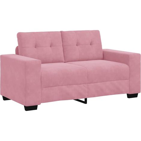 vidaXL Loveseat Sofa Pink 120 cm Velvet - Untranslated