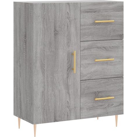 Aparador aparador cómoda armario mueble organizador cocina salón salón Sonoma 69,5 x 34 x 90 cm madera contrachapada gris 020036476