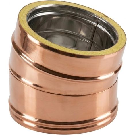 MAKA Curva 15° Canna Fumaria Doppia Parete Aria Inox Rame Ø 180 mm (esterno 230) (1/5)