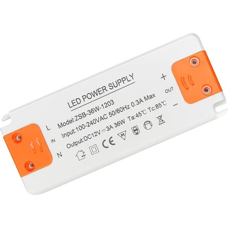Transformateur 220V 12V - Gonew21 Transformateur Led Driver, 36W 3A Alimentation Transfo 230V, Sans Scintillement, Sans Bruit, pour Lampes HalogèNes (1/4)