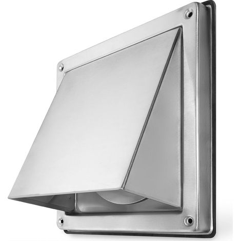Grille Ventilation 145mm, Grille Aeration Inox, Grille d'évacuation d'air, Clapet Anti-retour Intégré, Résistant aux Intempéries, Couverture de la Hotte d'aspiration Extérieure