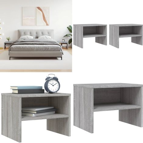 Nachttische 2 Stk. Grau Sonoma 40x30x30 cm Holzwerkstoff - Nachttische - Grau - Holzwerkstoff - Möbel - Wohnraum - Home & Living (1/5)