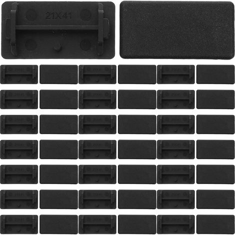 50 Pièces Cache D'extrémité Protège les Dysfonctionnements en Plastique Noir Support de Machine Rectangulaire pour Profilés de Construction en Bricolage et Laboratoires (1/5)