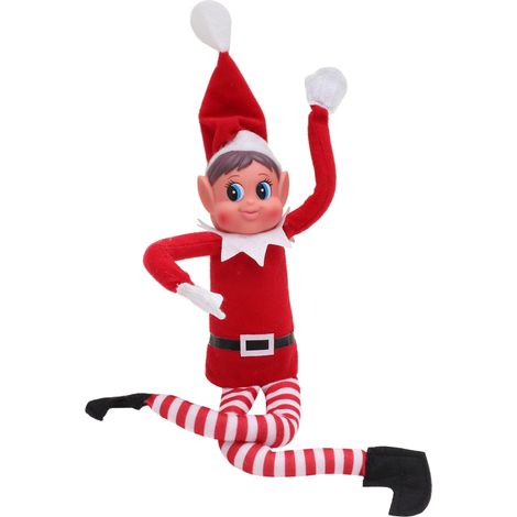 Peluche di elfo natalizio birichino da 40 cm, ideale per prepararsi al Natale per bambini e adulti - Piccolo elfo malizioso, giocoso e morbido, statuetta magica di Natale (1/5)