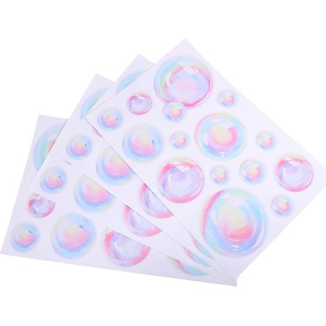 Autocollants Muraux à Bulles Décoratifs en Pvc, Lot de 4 Feuilles Amovibles pour Décoration Murale de Chambre et Salle de Bain, sans Abîmer les Murs (1/5)