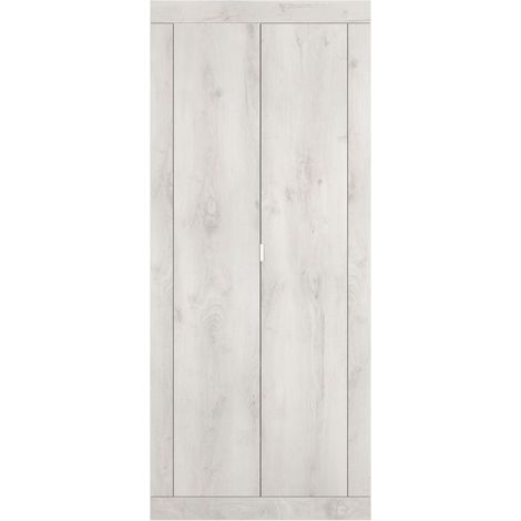 Schrank für den Eingangsbereich, Kollektion ISORA, Farbe Weiß-Eiche