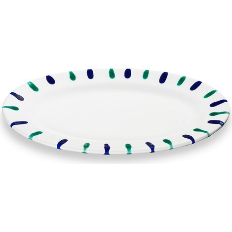 Gmundner Keramik Traunsee, fuente oval con bandera (21x14cm)