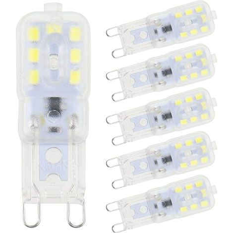 6 Pièces Ampoules LED G9 Blanc Froid 5W 6500K sans Scintillement Halogène Remplacement LED Dimmable Ampoule LED Capsule Économie d’Énergie pour Applique Murale Lustre Réfrigérateur AC 220V (1/5)