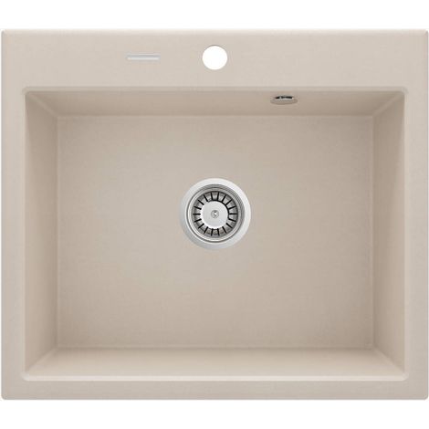 Lavello cucina in granito con 1 vasca 60x52 cm beige - Nexyo