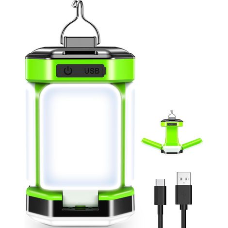 Lampe Camping, 4000mAh Portable Pliable,25H d'autonomie,5 Modes 60 LED Super Brillant, 15-100% Dimmable Rechargeable Lanterne Tente pour Camping/Pêche/Coupure de Courant/Urgences (1/5)