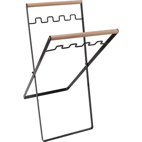 Poubelle pliable avec armature en fil de fer, antirouille, poubelle de tri des déchets portable pour le camping avec 2 sacs poubelle, noire (1/5)