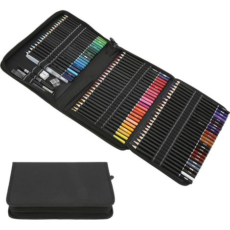 78 pièces crayons aquarellables multicolores, kit de dessin artistique avec 72 teintes et étui à fermeture éclair, outils de peinture (1/5)