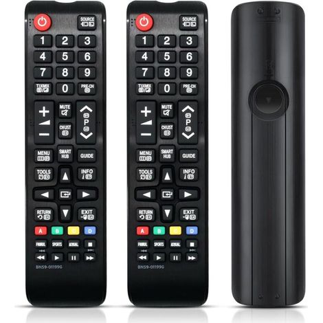 Lot de 2 télécommandes universelles pour téléviseur Samsung - Télécommande de rechange compatible avec Samsung Smart TV, QLED, UHD, 4K/8K - Prête à l'emploi (1/5)