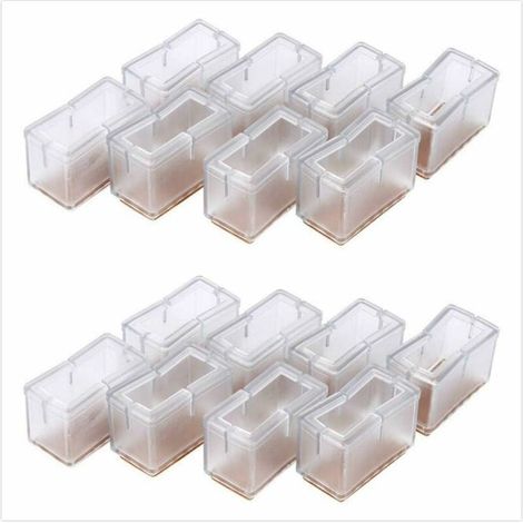 royaluxe -Chaise Pieds Protecteur Protège jambes de chaise Embouts Chaise Casquettes Pieds rectangulaires en silicone pour Pieds De Meubles (1/5)