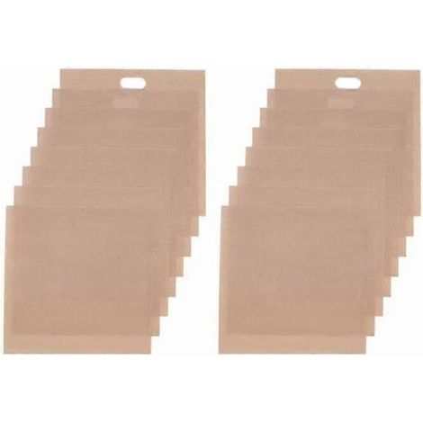 Lot de 12 sacs à grille-pain réutilisables antiadhésifs pour la cuisson du pain et des sandwichs, dimensions 17 x 19 cm (1/5)