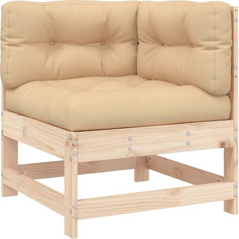 Maison Exclusive - Ecksofa mit Kissen Massivholz Kiefer