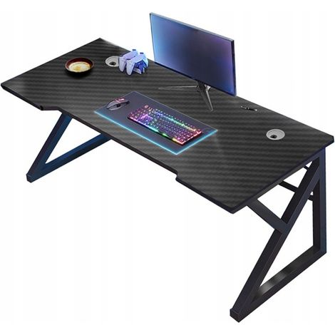 Moderner schwarzer Carbon-Gaming-Computertisch für Gamer, 120 cm (1/5)