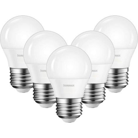 LAMPARAS LED G45 7W E27 LUZ FRIA ESFERICA ECORAEE 0,11 INC. PACK 5 (1/3)