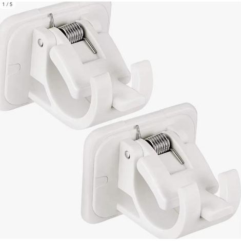Support de tringle à rideaux auto-adhésif, crochets de fixation pour rideaux, tringle de fixation (1/5)