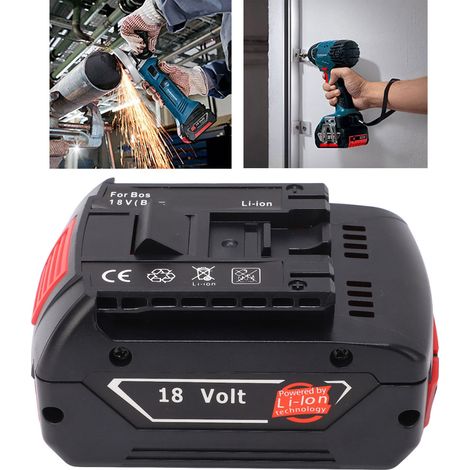 18V Ersatzakku für Bosch BAT609: 18V Lithium-Ionen-Akku, kompatibel mit den Akku-Werkzeugen Bosch BAT609 und BAT618 (3000mAh). (1/5)