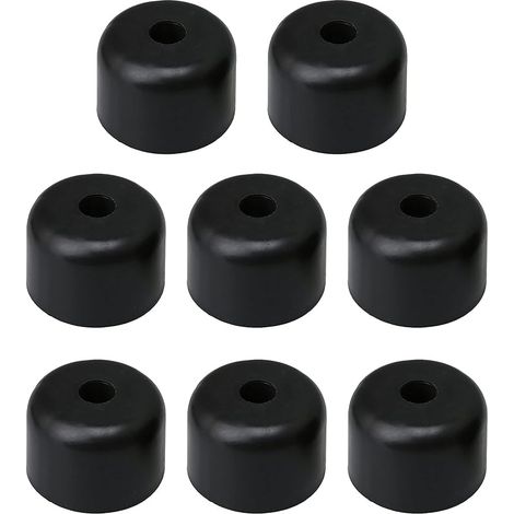 8 pièces pieds de canapé ronds en plastique noir 50x35mm principalement pour le bas de meubles (1/5)