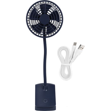 Tragbarer, per USB aufladbarer Tischventilator mit Clip, Mini-Tischventilator für Auto oder Büro (blau) (1/5)