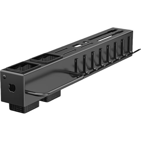 Estantería de cocina multifuncional de pared en acero negro, 50 cm