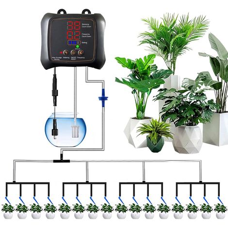 Système d'irrigation solaire et automatique, arrosage programmable permet d'arroser simultanément jusqu'à 16 plantes. (16 pots par unité) (1/5)