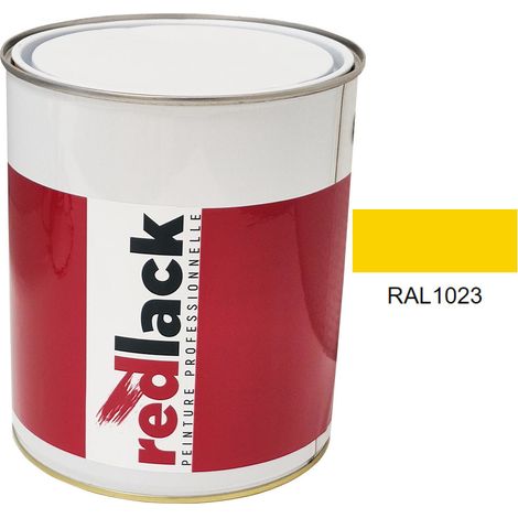 Kanne 3L Lack Mehrzweckfarbe – RAL 1023 – Verkehrsgelb – Seidenmatt – für verschiedene Oberflächen – Redlack