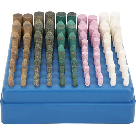 Ortviai Lot de 100 embouts de polissage pour meuleuse électrique – laine, sésame, caoutchouc, cuir de vache, meule – tige 3 mm (1/5)