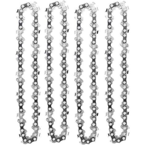Lot de 4 chaînes de tronçonneuse 4 pouces 28 maillons d'entraînement Compatible mini tronçonneuses Performance optimale pour bois dur (1/4)